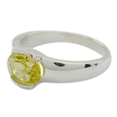 Camila Yellow Solitaire Ring for Women in Sterling Silver